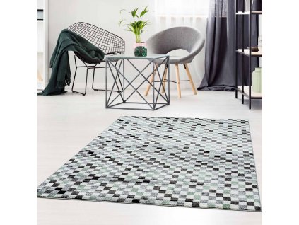 Moderní koberec MODA SOFT šedo zelený 1141