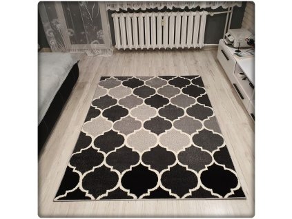 Moderní koberec SUMATRA - Černý marocký vzor