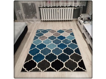 Moderní koberec SUMATRA - Modrý marocký vzor