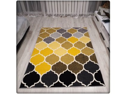 Moderní koberec SUMATRA - Žlutý marocký vzor