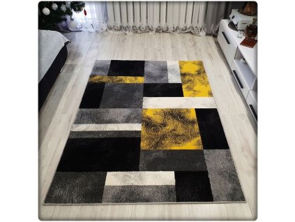 Moderní koberec SUMATRA - Žlutý vzor