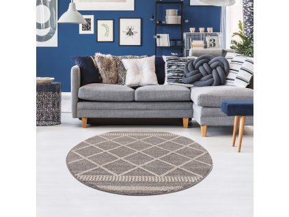 Moderní kulatý koberec ART 2645 béžový