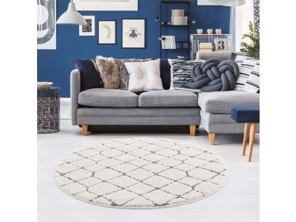 Moderní kulatý koberec FOCUS 4499 krémový
