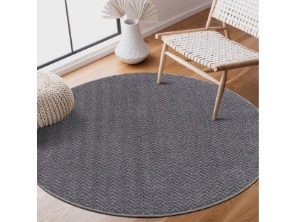 Kulatý jednobarevný koberec FANCY 805 - šedý