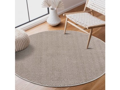 Kulatý jednobarevný koberec FANCY 805 - béžový