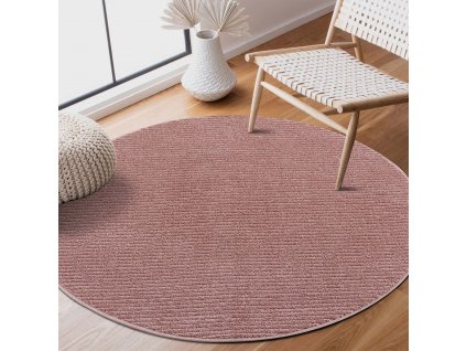 Kulatý jednobarevný koberec FANCY 900 - růžový