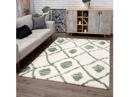 Shaggy koberec s dlouhým vlasem PULPY 563 - zelený