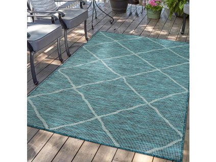 Šňůrkový koberec PALM B3075A modrý