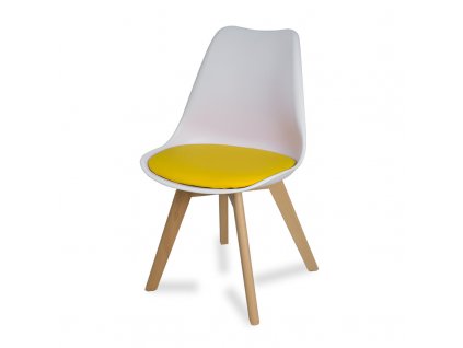 Designová židle ENZO 007 bílo žlutá
