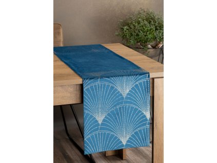 Elegantní sametový běhoun na stůl BLINK 14 granátově modrý