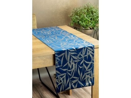 Elegantní sametový běhoun na stůl BLINK 15 granátově modrý