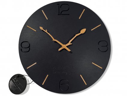 Moderní dřevěné hodiny EKO Branch černé 30cm