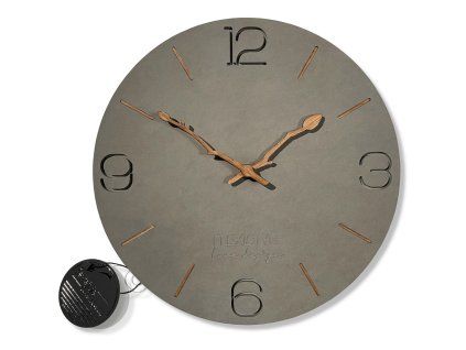 279507 moderne drevene hodiny eko branch sive 30cm