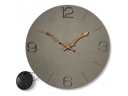 Moderní dřevěné hodiny EKO Branch šedé 30cm
