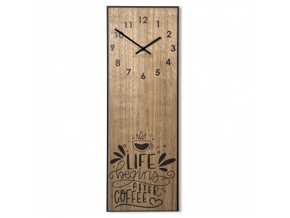 Moderní dřevěné hodiny EKO Coffee Life