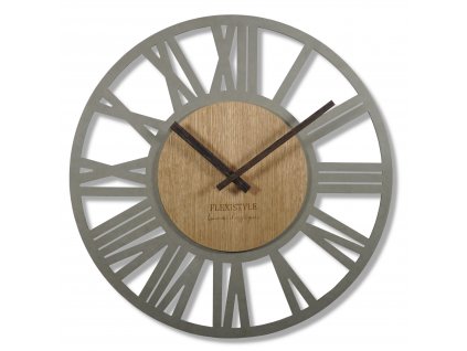 Moderní dřevěné hodiny EKO Loft Adulto šedé 50cm