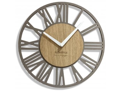 Moderní dřevěné hodiny EKO Loft Piccolo šedé