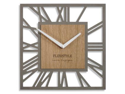 29050 moderne drevene hodiny eko loft piccolo square sive dub