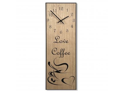 Moderní dřevěné hodiny EKO Love Coffee
