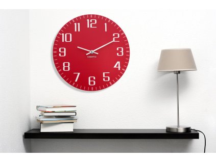 994503 moderní nástěnné hodiny facile červené