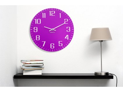 994515 moderní nástěnné hodiny facile purpurové