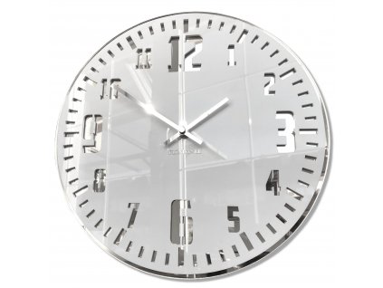 Moderní nástěnné hodiny UNIQUE stříbrné