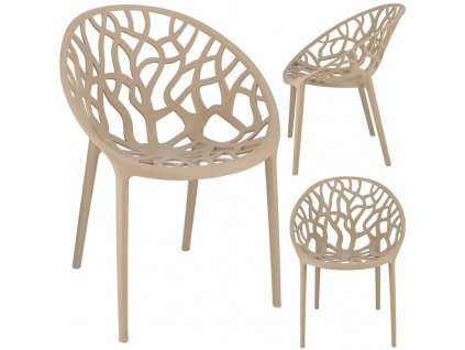 Plastová designová židle ALBERO béžová