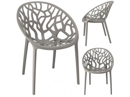 Plastová designová židle ALBERO šedá