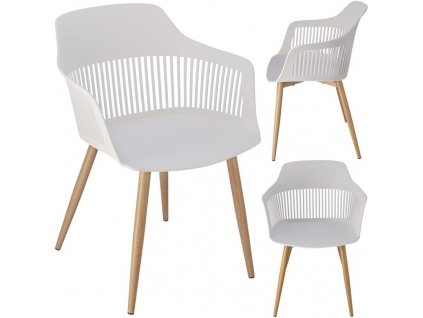 Plastová zahradní židle CORNIDO bílo-béžová
