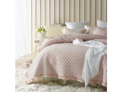 Přehoz na postel MOLLY - pudrově růžový