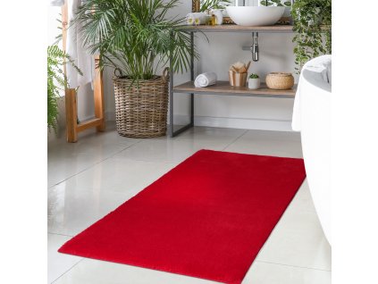 Kožešinový koupelnový kobereček Topia mats červený