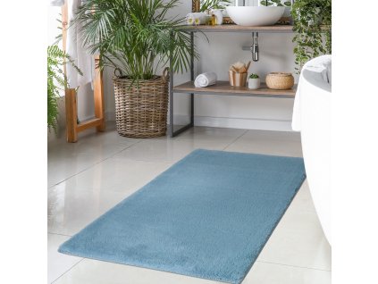 Kožešinový koupelnový kobereček Topia mats modrý