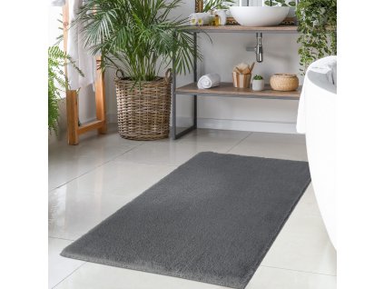Kožešinový koupelnový kobereček Topia mats tmavě šedý