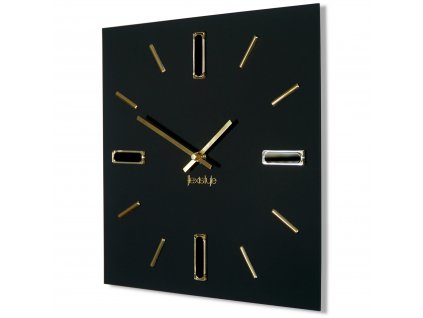 Nástěnné hodiny BRILLIANT černo-zlaté