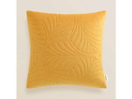 Sametové dekorační povlečení na polštář FEEL - hořčice žluté