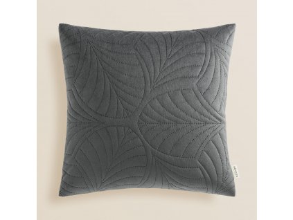 Sametový dekorační povlak na polštář FEEL - tmavě šedý