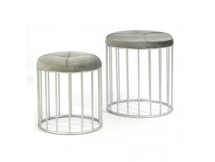 Sada šedých taburetek ELBA