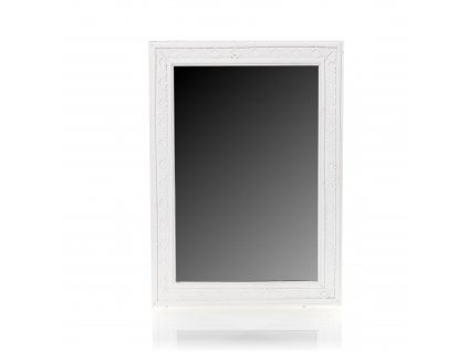 Zrcadlo v dřevěném rámu 48x66cm - bílé