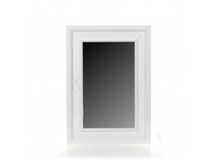 Zrcadlo v dřevěném rámu 60x84,5cm - bílé