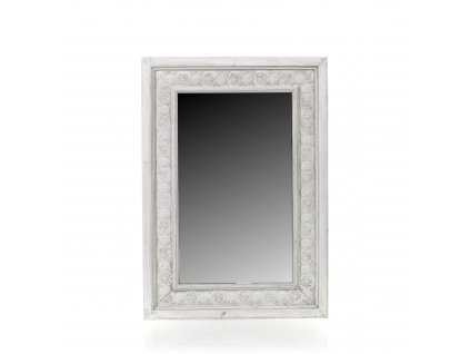 Zrcadlo v dřevěném rámu 60x84,5cm - šedé