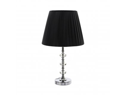 Stolní lampa stříbrné barvy s černým stínítkem 49cm