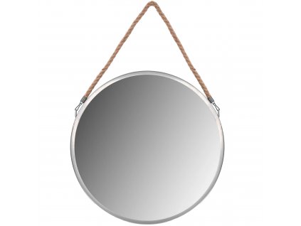 1006521 stříbrné okruhle zrcadlo na laně