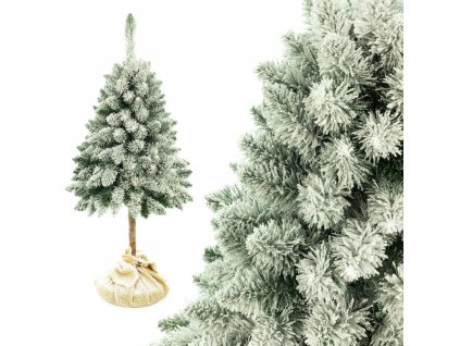 1001685 umělý vánoční stromek borovice na pařezu zasněžená 220cm