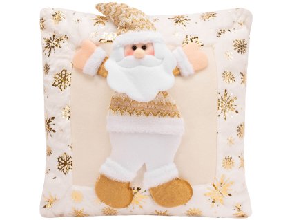 Vánoční povlak na polštář s mikulášem yx022 krémový