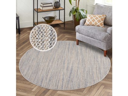 Vintage kulatý koberec Clasico 0052 šedý