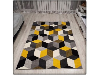 Moderní koberec SUMATRA - Žluté kosočtverce