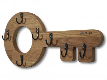 Dřevěný věšák na klíče RETRO Klíč dubový