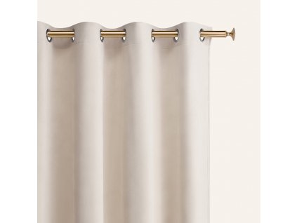 Sametový závěs CHARMY na stříbrná dekorační kolečka - světle béžový