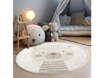 Dětský kulatý koberec MARA 710 Medvídek