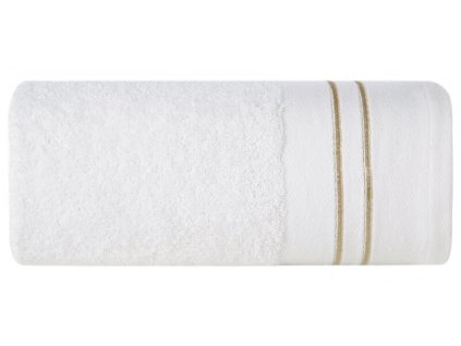 Bavlněný ručník OLIVIA se zlatou výšivkou - bílý